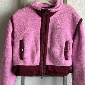 FP Movement by Free People Pink and Burgundy Teddy Jacket